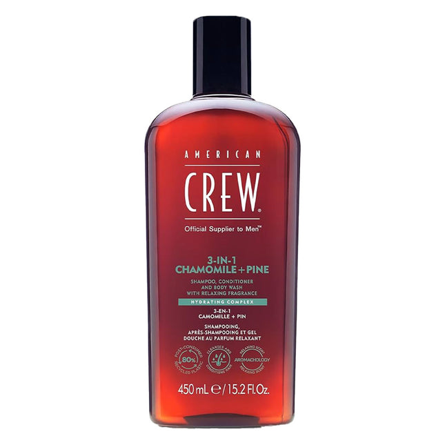 American Crew 3-in-1 Shampoo, Conditioner & Body-Wash Chamomile & Pine