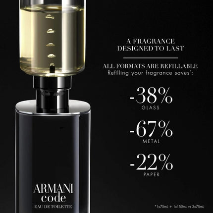 Armani Code Pour Homme Eau de Toilette Navulbaar - 75ml