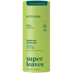 Attitude Super Leaves Natural Deodorant Pear & Amber - 75gr