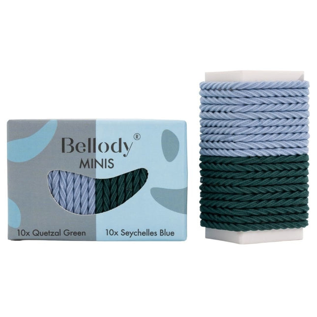 Bellody Haargummie Mini Elastiek - Groen en Blauw