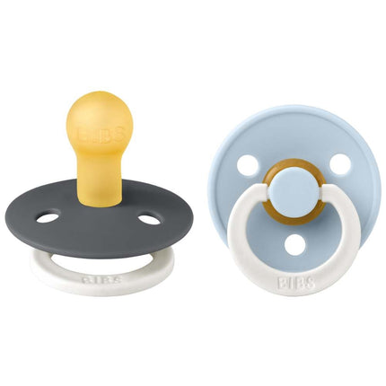 BIBS Colour 2 Pack - Iron/Baby Blue NIGHT Spenen