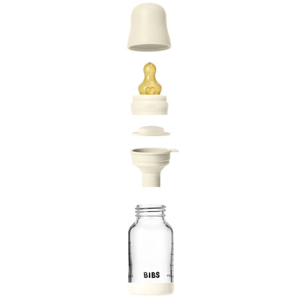 BIBS Glass Baby Bottle Latex Slow Flow - 120 ml