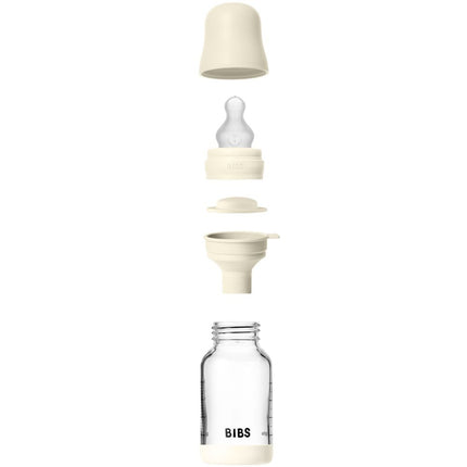 BIBS Glass Baby Bottle Siliconen  Slow Flow - 120 ml