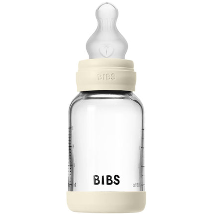 BIBS Glass Baby Bottle Siliconen  Slow Flow - 120 ml