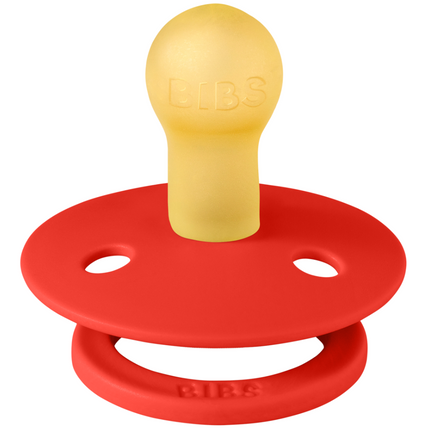 BIBS Pacifier Round Natual Rubber Size 1 Vanilla/Candy Apple - 2pcs