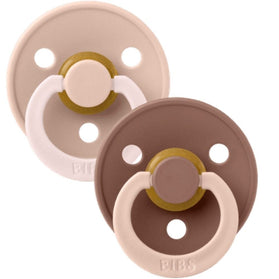 BIBS Studio Fushion Round Natural Rubber Blush/Woodchuck - 2pcs