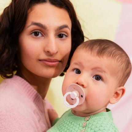 BIBS Studio Fushion  Round Natural Rubber Blush/Woodchuck - 2pcs