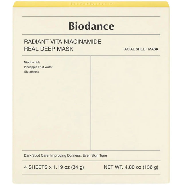 Biodance Radiant Vita Niacinamide Real Deep Mask - 4pcs