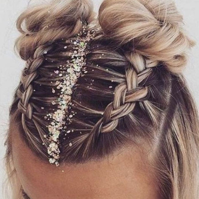 Haarspullen Holografische Chunky Glitter Gel - Goud