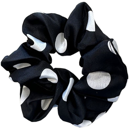 Haarspullen Scrunchie polka dot - zwart