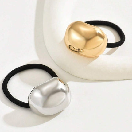 Haarspullen.nl Haarelastiek zilveren detail - metaal