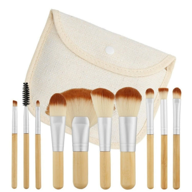 Haarspullen.nl Make-up Brush Set Bamboo - 10pcs