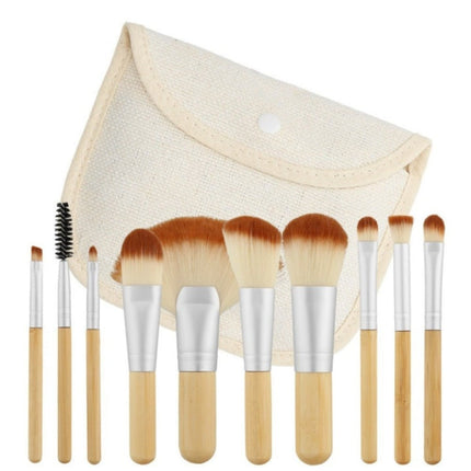 Haarspullen.nl Make-up Brush Set Bamboo - 10pcs