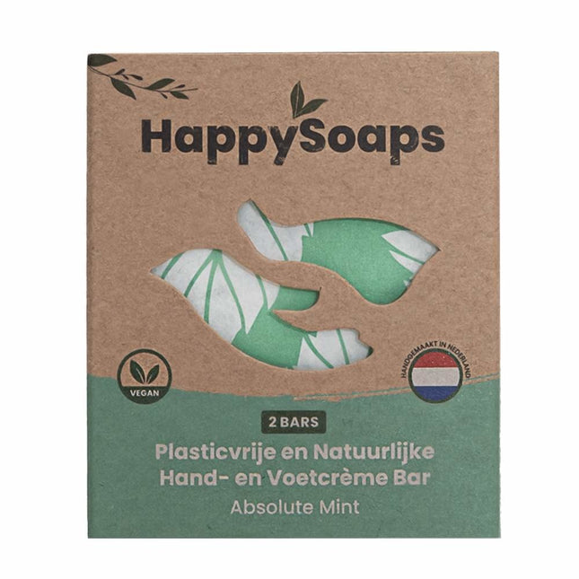 HappySoaps Absolute Mint Hand- en Voetcrème Bar - 40gr