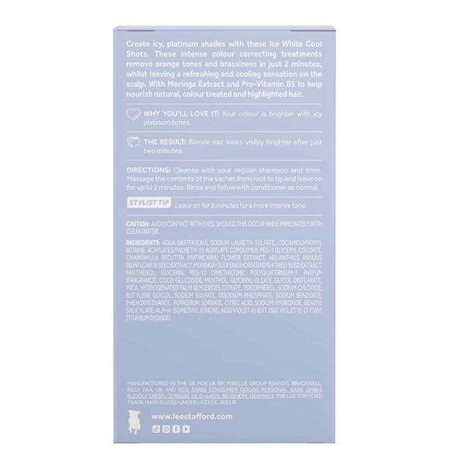 Lee Stafford Bleach Blondes Ice White Toning Cool Shots - 4x 15ml