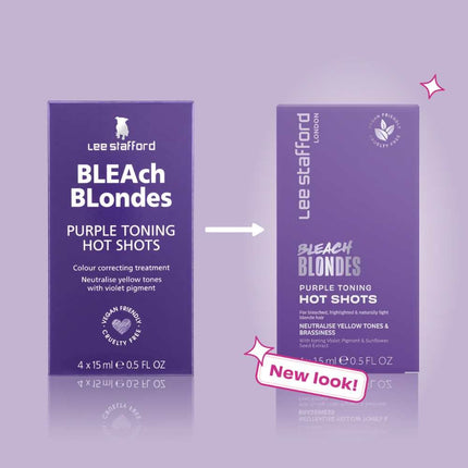Lee Stafford Bleach Blondes Purple Toning Hot Shots - 4x 15ml