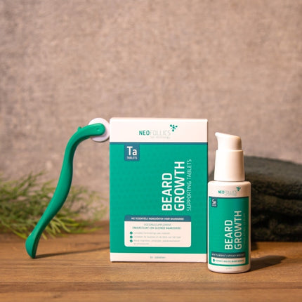 Neofollics Baardgroei Pakket - Tablets + Serum + Roller