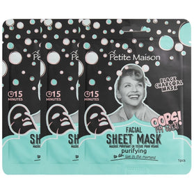 Petite Maison Purifying Black Charcoal Facial Sheet Mask - 3x25ml