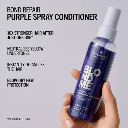 Schwarzkopf BlondMe Bond Repair Purple Spray Conditioner - 150ml