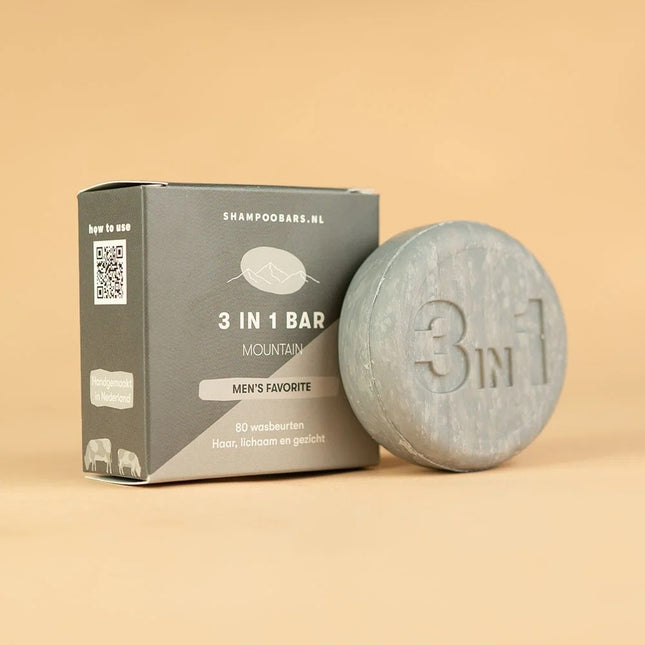 ShampooBars 3-in-1 Bar Mountain Haar, Lichaam en Gezicht - 60g