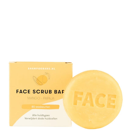 ShampooBars Face Scrub Bar Mango Papaja Alle Huidtypes - 60g