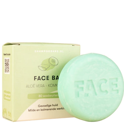 ShampooBars Facewash Bar Aloë Vera Komkommer Gevoelige Huid - 60g