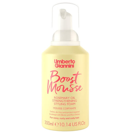 Umberto Giannini Strong Curls Boost Mousse Rosemary Oil Strengthening Styling Foam - 300ml
