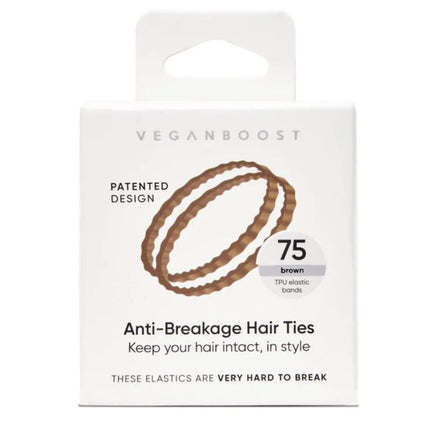 Veganboost Anti-Breakage Hair ties Brown - 75pcs