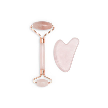 Zoe Ayla Gua Sha en Rose Kwarts Gezichtsroller Set