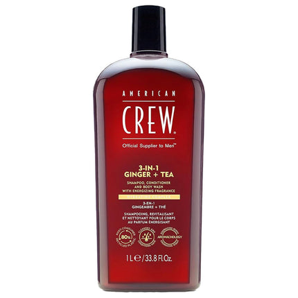 American Crew 3-in-1 Shampoo, Conditioner & Body-Wash Ginger Tea