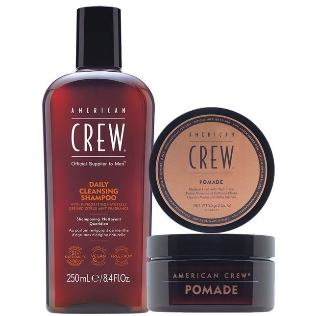 American Crew Daily Shampoo & Pomade Set - 250+85ml