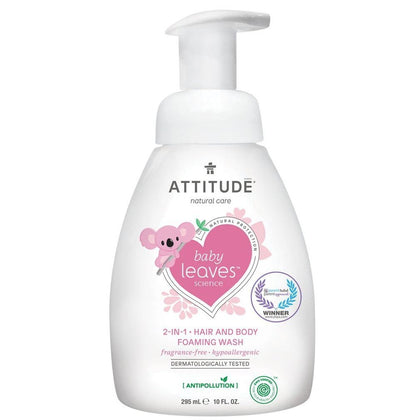 Attitude Baby Leaves 2 in 1 Parfum vrije Foaming Wash - 295ml