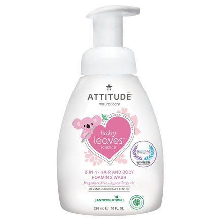 Attitude Baby Leaves 2 in 1 Parfum vrije Foaming Wash - 295ml