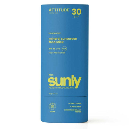 Attitude Sunly Kids Gezicht & Lippen Zonnebrand SPF 30 - Plastic Free - 20g