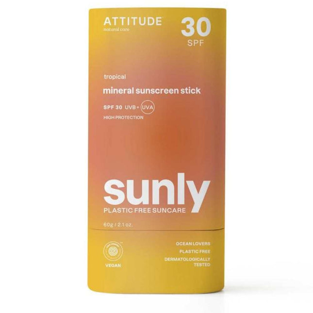 Attitude Sunly zonnebrandstick SPF30 tropisch - 60gr.