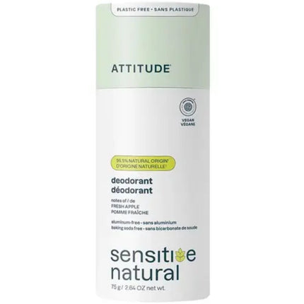 Attitude Super Leaves Fresh Apple Sensitive Plastic-Free Deodorant - 75g