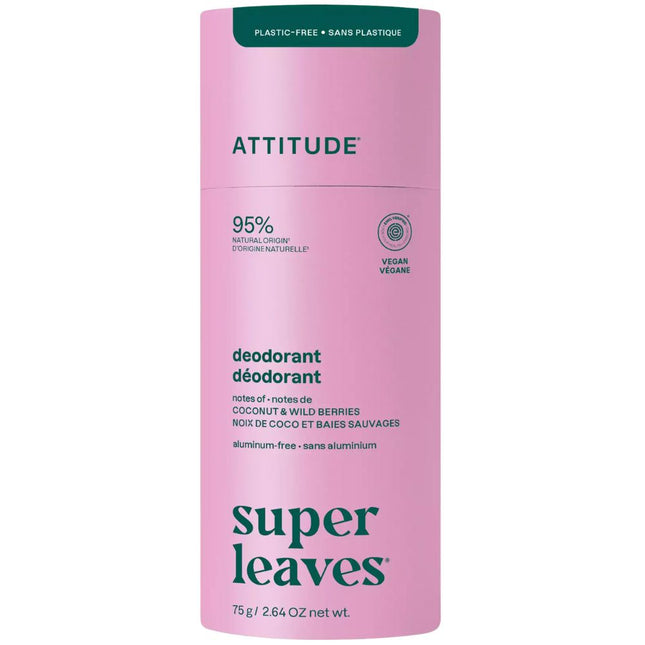 Attitude Super Leaves Natural Deodorant Coconut & Wild Berries - 875gr