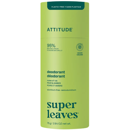 Attitude Super Leaves Natural Deodorant Pear & Amber - 75gr