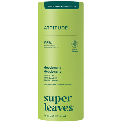 Attitude Super Leaves Natural Deodorant Pear & Amber - 75gr