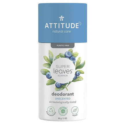 Attitude Super Leaves Natural Deodorant Unscented - 85g