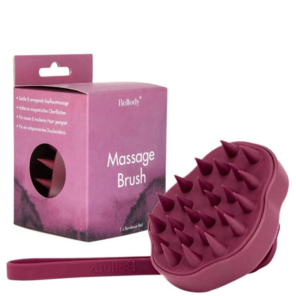 Bellody Hoofdhuid Massageborstel - Bordeaux Red