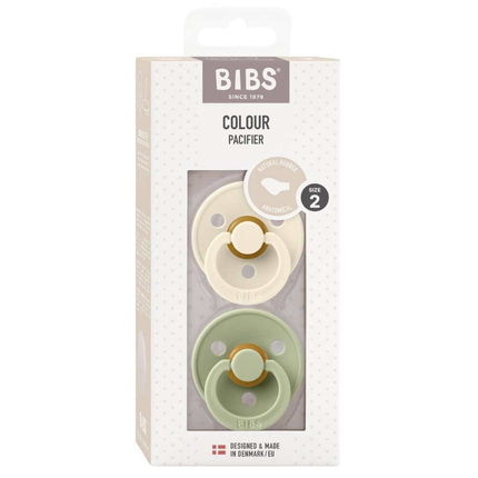 BIBS Colour 2 Pack - Ivory/Sage - Anatomisch Spenen