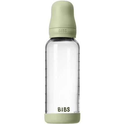 BIBS Glass Baby Bottle Round Siliconen Medium Flow - 240ml