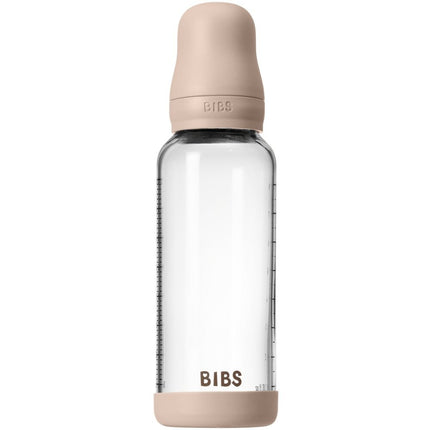 BIBS Glass Baby Bottle Round Siliconen Medium Flow - 240ml