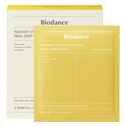 Biodance Radiant Vita Niacinamide Real Deep Mask - 4pcs