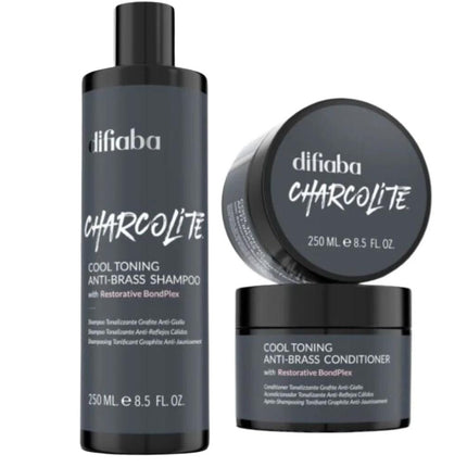Difiaba Charcolite Cool Toning Anti-Brass Duo Set - 2x250ml