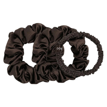 Dore & Rose Scrunchie Set Brown - 1/2/3cm