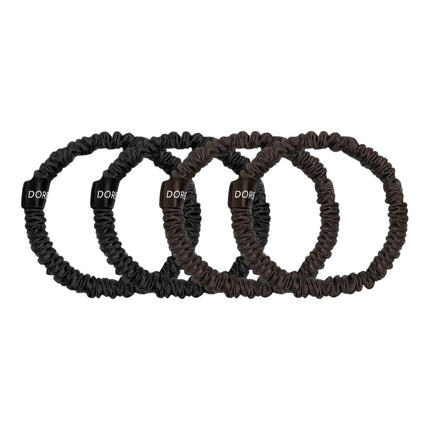 Dore & Rose Scrunchie Set Dark Brown - 4x1cm