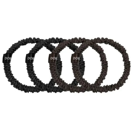 Dore & Rose Scrunchie Set Dark Brown - 4x1cm