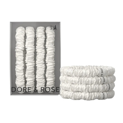 Dore & Rose Scrunchie Set White - 4x1cm
